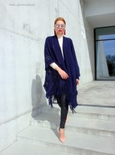 Poncho Dama "Madame" Marine by JukaFashion.ro (2018)