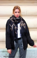 Sal Esarfa Dama PREMIUM "Kendiras" Black by jukafashion.ro cod PRM30