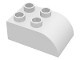 2302-1 DUPLO steen 2x3 afgerond wit NIEUW *