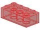 3001-17 Steen 2x4 transparant rood NIEUW *5K0000