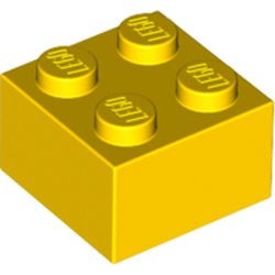 3003-3G Steen 2x2 geel gebruikt *1A055