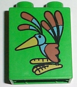 4066pb032-36 DUPLO steen 1x2x2 Paradijsvogel groen, helder gebruikt *