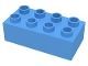 3011-42 DUPLO steen 2x4 (LET OP: DUPLO IS VRIJWEL ALTIJD PAKKETPOST) blauw, midden NIEUW *