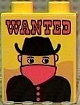 4066pb011-3G DUPLO steen 1x2x2 WANTED met cowboy geel gebruikt *