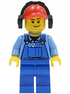 cty0421G Verlader, blauwe overall, gehoorbescherming gebruikt *0M0000
