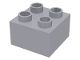 3437-86 DUPLO steen 2x2 (LET OP: DUPLO IS VRIJWEL ALTIJD PAKKETPOST) grijs, licht (blauwachtig) NIEUW *