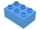 87084-42 DUPLO steen 2x3 (LET OP: DUPLO IS VRIJWEL ALTIJD PAKKETPOST) blauw, midden NIEUW *