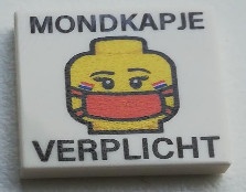 CUSE8201 Tegel 2x2 Oranje Mondkapje/zwarte tekst *0A000