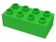 HU3011-36 COMPATIBEL met DUPLO steen 2x4 (Hubelino) groen, helder NIEUW *