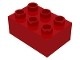 HU87084-5 COMPATIBEL met DUPLO steen 2x3 (Hubelino) rood NIEUW *