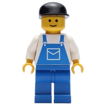 ovr022G Wit hemd, blauwe overall- blauwe benen- zwarte cap gebruikt *0M0000