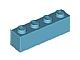 3010-156 Steen 1x4 blauw, middenazuur NIEUW *5K0000