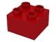HU3437-5 COMPATIBEL met DUPLO steen 2x2 (Hubelino) rood NIEUW *