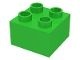 3437-36G DUPLO steen 2x2 (LET OP: DUPLO IS VRIJWEL ALTIJD PAKKETPOST) groen, helder gebruikt *