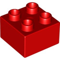 3437-5 DUPLO steen 2x2 (LET OP: DUPLO IS VRIJWEL ALTIJD PAKKETPOST) rood NIEUW *