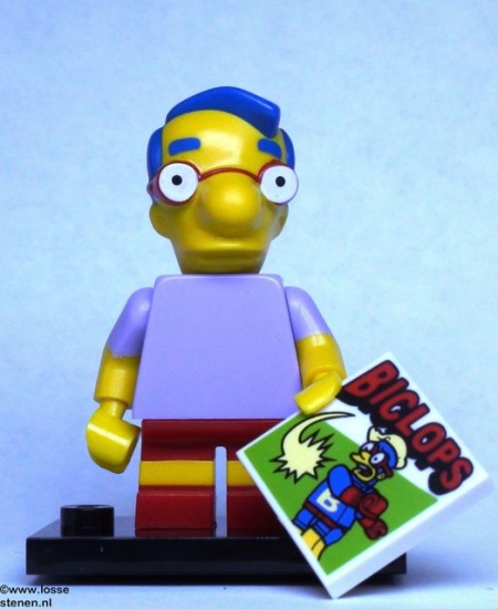 colsim-9 Milhouse Van Houten met 'Biclops' tege en standaard NIEUW *0M0000