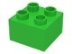 HU3437-36 COMPATIBEL met DUPLO steen 2x2 (Hubelino) groen, helder NIEUW *