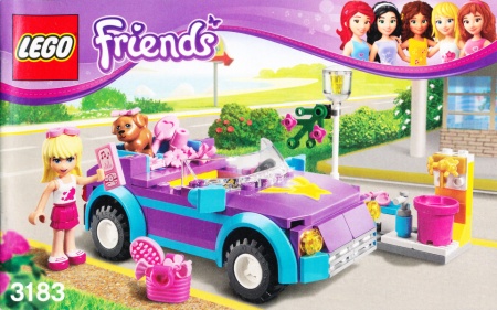 INS3183-Gb 3183 BOUWBESCHRIJVING- Friends: Stephanie's Cool Convertible MET GAATJES AAN ZIJKANT gebruikt *LOC BE