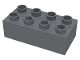 3011-85G DUPLO steen 2x4 (LET OP: DUPLO IS VRIJWEL ALTIJD PAKKETPOST) grijs, donker (blauwachtig) gebruikt *