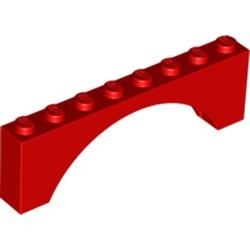 3308-5G Steen, boog 1x8x2 hoog (niet-verhoogd) rood gebruikt *1R000