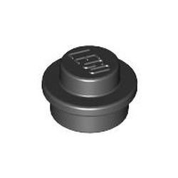 4073-11B BULK: 100x Platte plaat 1x1 rond zwart NIEUW *1L208/09
