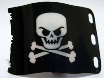 Bijdrage overdrijving Uitgaand 84622-11G Vlag 7x4 Piraten doodshoofd zwart gebruikt *5K000