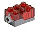 54930c01-85 Steen 2x3x1 1/3 trans-rode top met RODE LED verlichting (oa BBQ) Grijs,donker-blauwachtig NIEUW loc