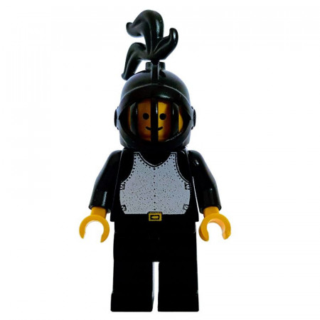 cas177G Chain Mail - Zwarte helm met gril, zware benen, zwarte pluim gebruikt *0M0000