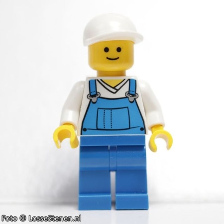 twn138 Blauwe overall, V-hals shirt, blauwe benen korte klep cap NIEUW *0M0000
