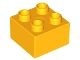 3437-110 DUPLO steen 2x2 (LET OP: DUPLO IS VRIJWEL ALTIJD PAKKETPOST) oranje, lichthelder NIEUW *