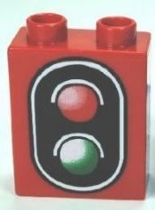 76371pb001-5 DUPLO steen 1x2x2 Signaal rood NIEUW *