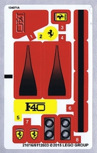 10248stk01 STICKER Ferrari F40 NIEUW *0S0000