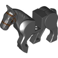 10352c01pb03-11G Paard nieuwe type beweegbare benen donkerbruine teugels zwart gebruikt *0D000