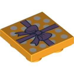 11203pb012-110G Tegel 2x2 omgekeerd cadeau oranje, lichthelder gebruikt *5t06-01