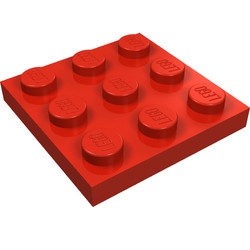 11212-5 Platte plaat 3x3 rood NIEUW *5K0000
