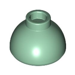 20952-48 Steen, 1 1/2 x 1 1/2 x2/3 dome (klein) groen, zandkleurig NIEUW *