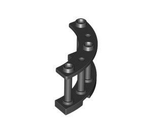 21229-11 Balustrade-hek 4x4x2 kwartrond nieuwe type 3 noppen bovenop zwart NIEUW *1L000