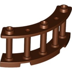 21229-88 Balustrade-hek 4x4x2 kwartrond nieuwe type 3 noppen bovenop bruin, roodachtig NIEUW *1L000