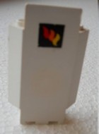 2345pb09-1G Kasteelmuur 3x3x6 hoek met brandweer logo wit gebruikt *3D000