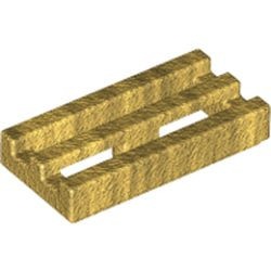 2412-115G Tegel 1x2 rooster goud, parel gebruikt *1L335