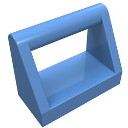 2432-42G Tegel 1x2 met hendel bovenop blauw, midden gebruikt *1L321