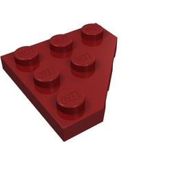 2450-59G Platte plaat 3x3 afgekapte hoek rood, donker gebruikt *R2