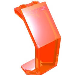 2466-18G Paneel 3x2x6- 4x gebogen transparant neonoranje gebruikt *