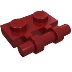 2540-59 Platte plaat 1x2 met OPEN hendel rood, donker NIEUW *1L293