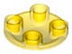2654-19 Platte plaat 2x2 rond afgeronde bodem transparant geel NIEUW *1L137