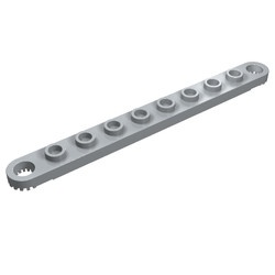 2719-86G Technic, Plaat 1x10 met gaten grijs, licht (blauwachtig) gebruikt *0D407