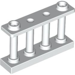 30055-1G Balustrade-hek 1x4x2 met 2 noppen bovenop wit gebruikt *1L054