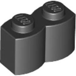 30136-11E EUOVOORDEEL: 15xSteen 1x2 gewelfd (pallisaden) zwart NIEUW *1L044