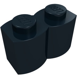 30136-11G Steen 1x2 gewelfd (pallisaden) zwart gebruikt *1R005