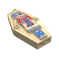 30164px1-2G Sarcophaag, deksel met reliëf mummy GEKLEURDE OPDRUK crème gebruikt *5K000